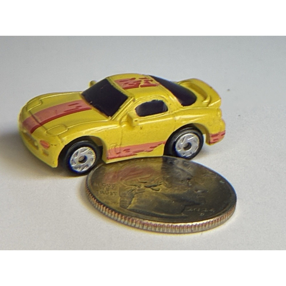 Micro Machines Vintage Yellow Mazda '90s RX-7 Galoob Racing Stripes Rare Used